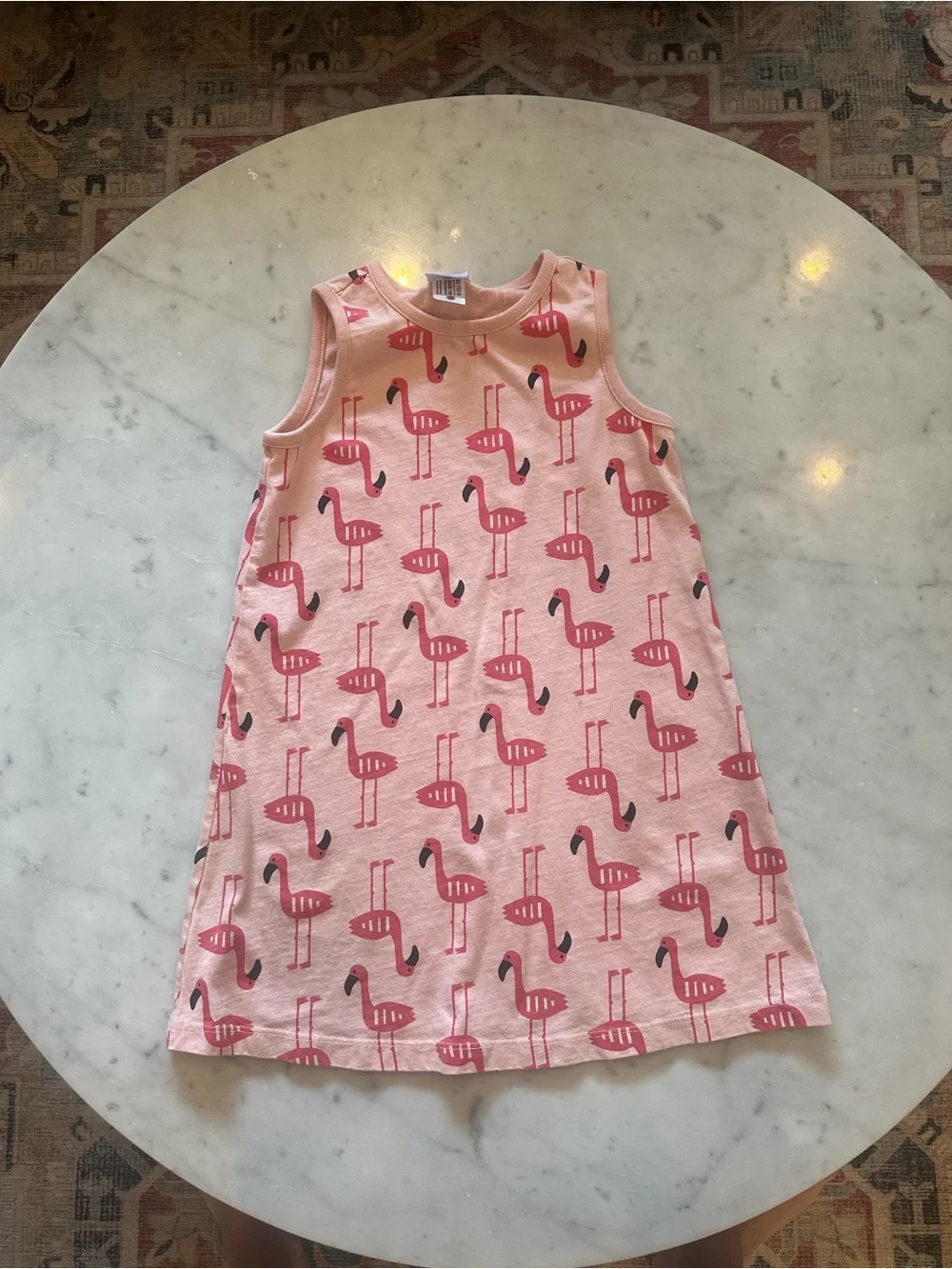 Hanna andersson Pink Flamingo Print Girls' Sleeveless Pajama Dress